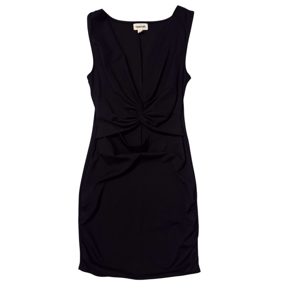 Open Edit Size X-Small Black Boho Western Sleeveless Cutout Fitted Mini Dress